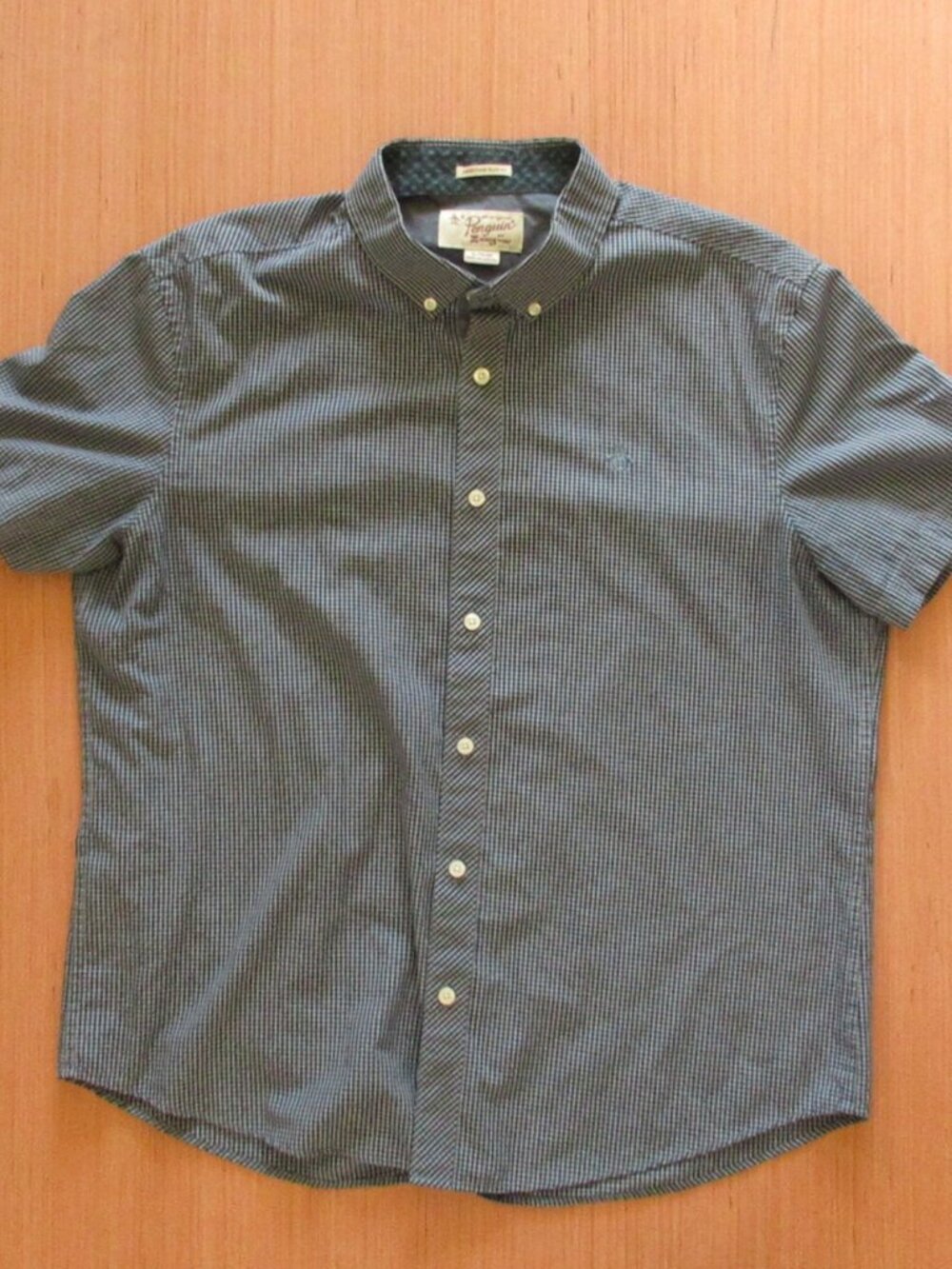 Original Penguin Heritage Slim Fit Short Sleeve Button-Up – XLT – Gingham